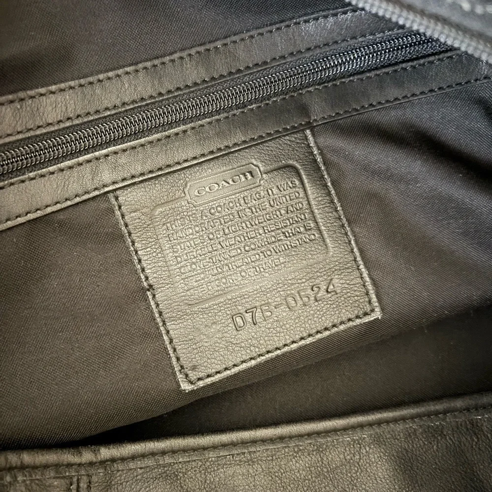 Coach Black Leather Weekender Bag